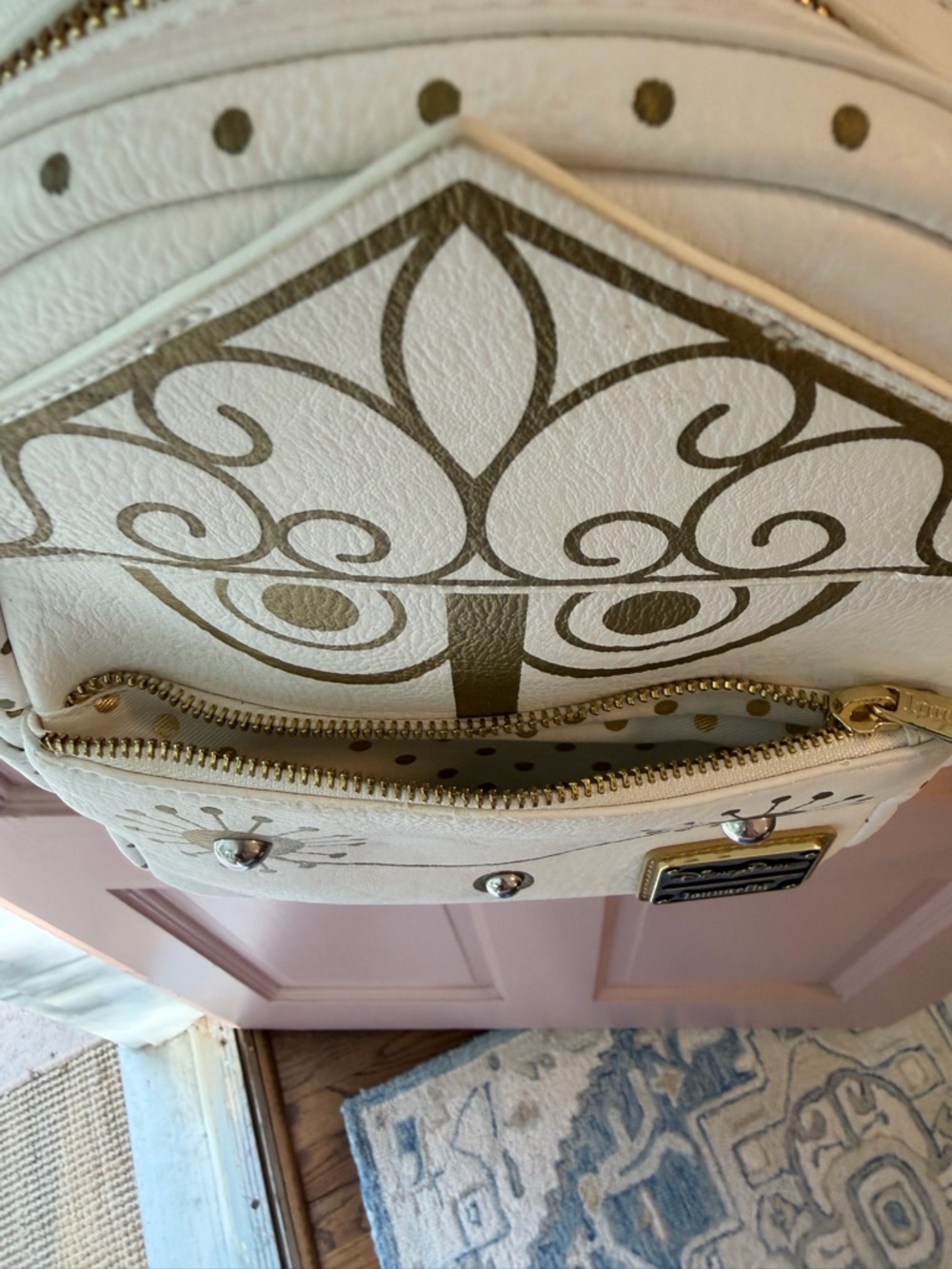 Loungefly White and Gold Mini - It’s a Small World Design - Picture 4 of 7